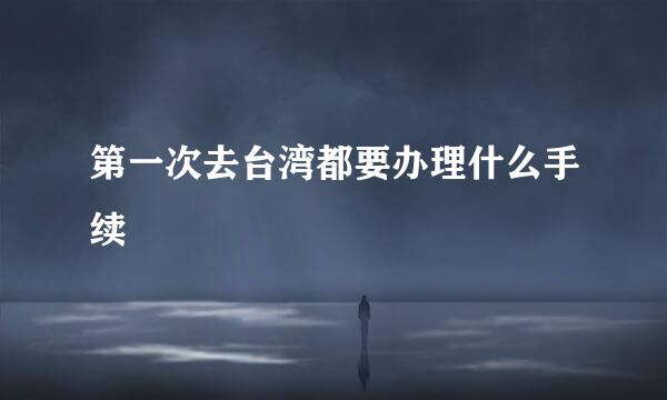 第一次去台湾都要办理什么手续
