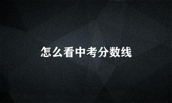 怎么看中考分数线