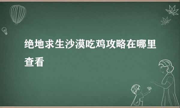 绝地求生沙漠吃鸡攻略在哪里查看