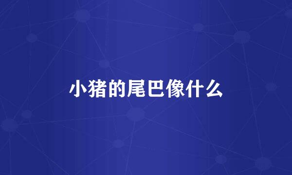 小猪的尾巴像什么