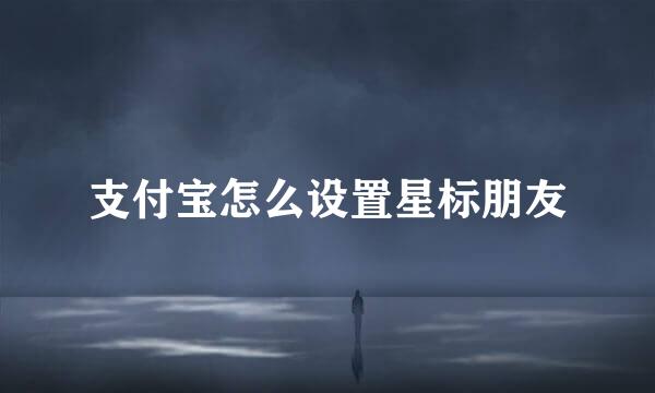 支付宝怎么设置星标朋友
