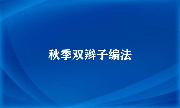 秋季双辫子编法