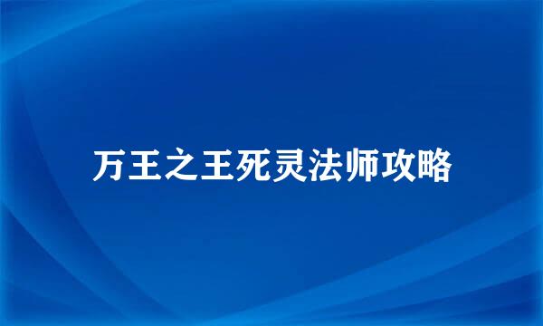 万王之王死灵法师攻略