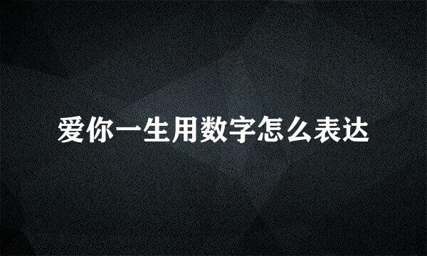 爱你一生用数字怎么表达