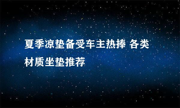 夏季凉垫备受车主热捧 各类材质坐垫推荐