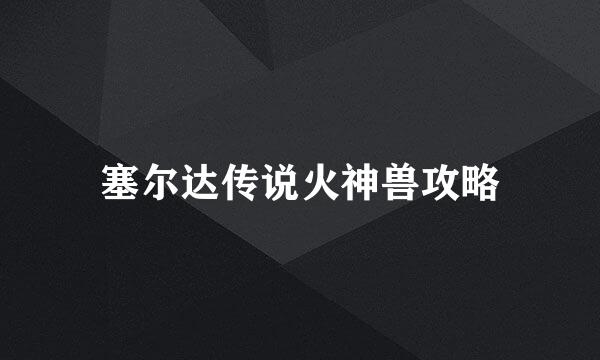 塞尔达传说火神兽攻略