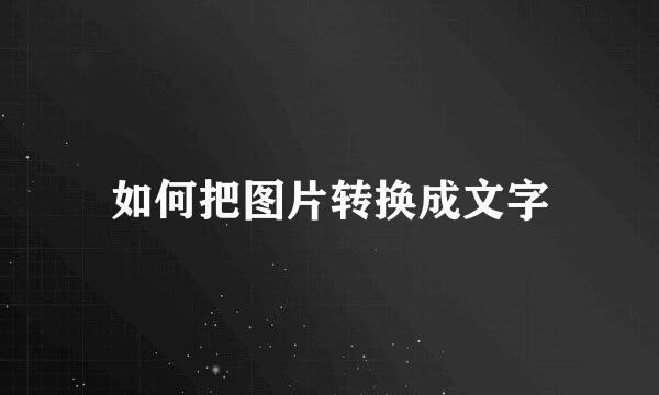 如何把图片转换成文字