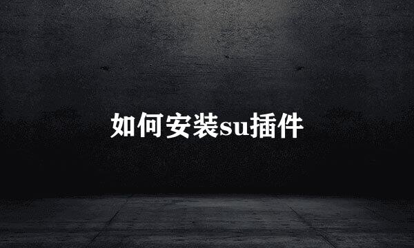如何安装su插件