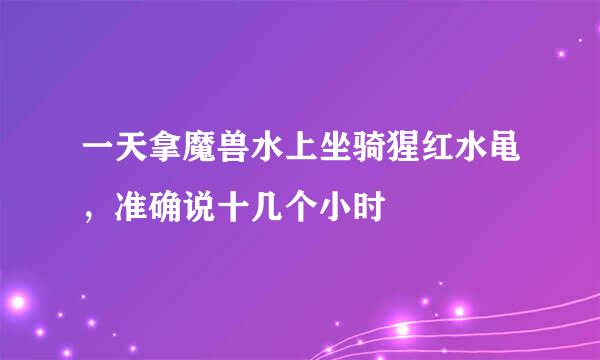 一天拿魔兽水上坐骑猩红水黾，准确说十几个小时