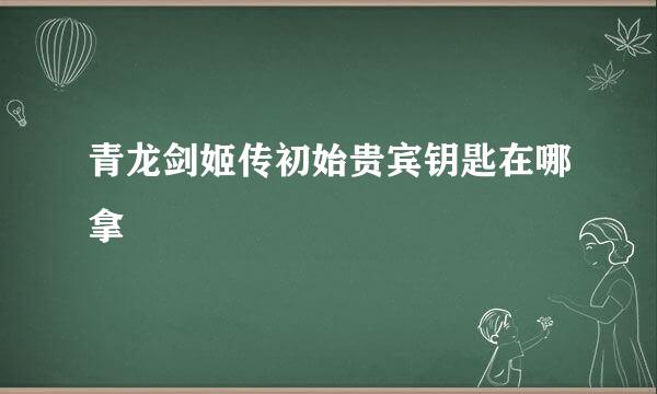 青龙剑姬传初始贵宾钥匙在哪拿