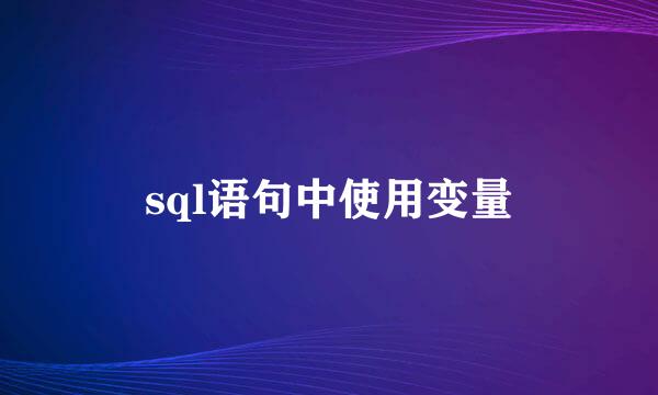 sql语句中使用变量
