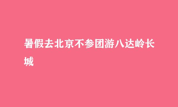 暑假去北京不参团游八达岭长城