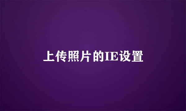上传照片的IE设置