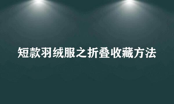 短款羽绒服之折叠收藏方法