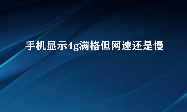 手机显示4g满格但网速还是慢
