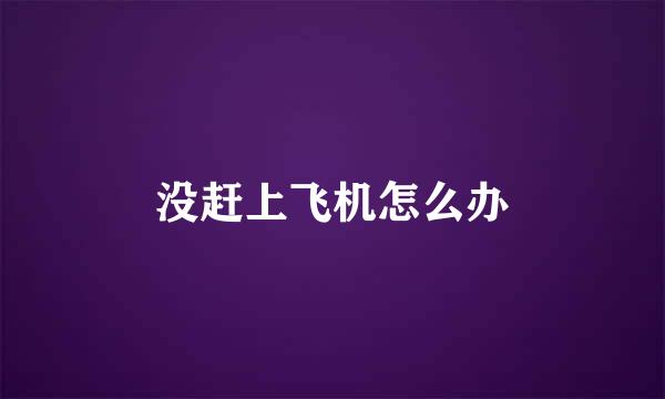 没赶上飞机怎么办