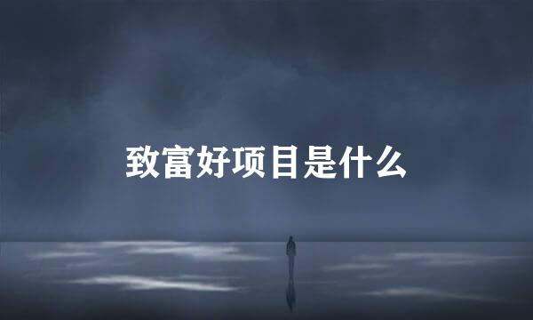 致富好项目是什么