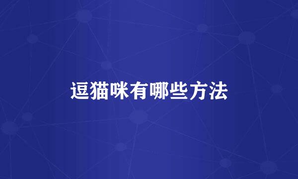 逗猫咪有哪些方法