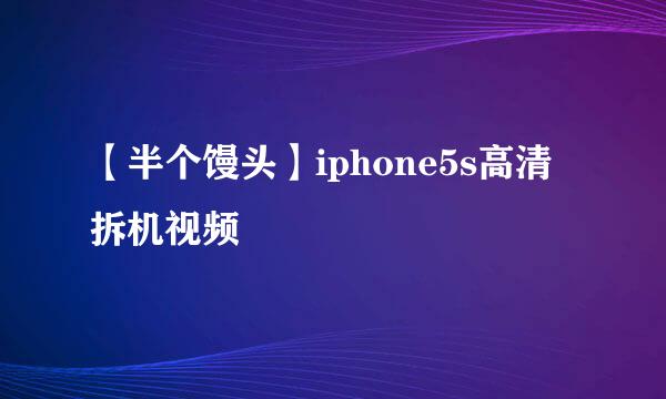 【半个馒头】iphone5s高清拆机视频
