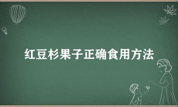 红豆杉果子正确食用方法