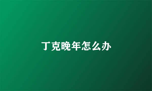 丁克晚年怎么办