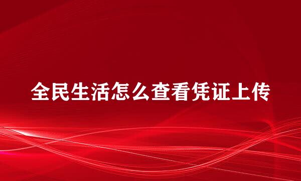 全民生活怎么查看凭证上传