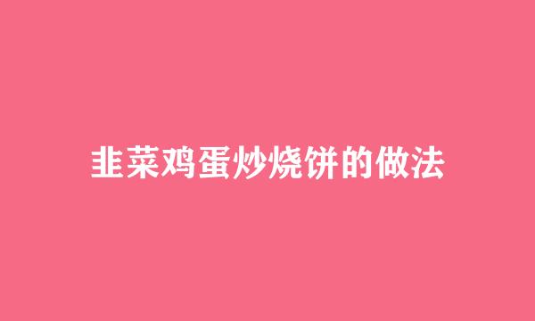 韭菜鸡蛋炒烧饼的做法