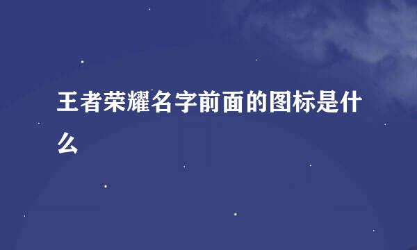 王者荣耀名字前面的图标是什么