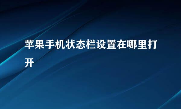 苹果手机状态栏设置在哪里打开
