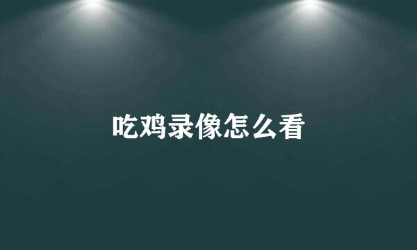 吃鸡录像怎么看