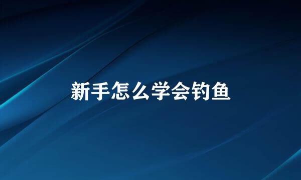 新手怎么学会钓鱼