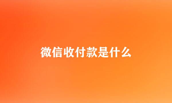 微信收付款是什么