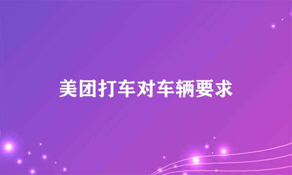 美团打车对车辆要求
