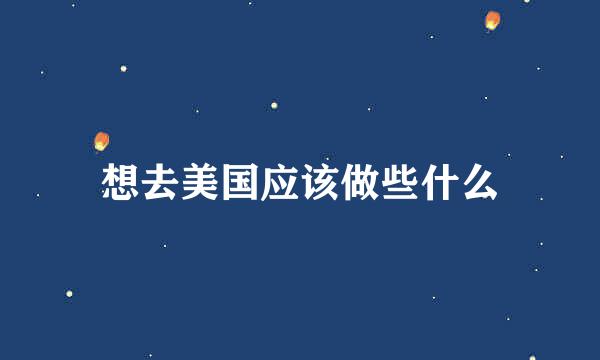 想去美国应该做些什么