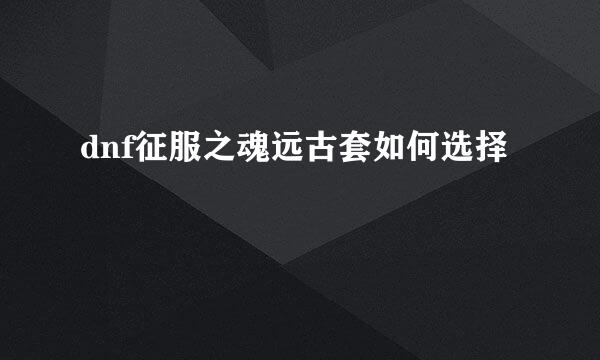 dnf征服之魂远古套如何选择