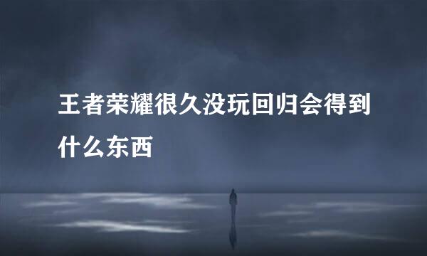 王者荣耀很久没玩回归会得到什么东西