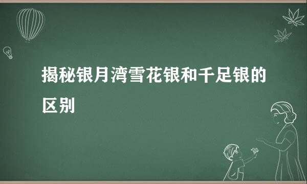 揭秘银月湾雪花银和千足银的区别
