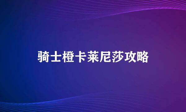 骑士橙卡莱尼莎攻略