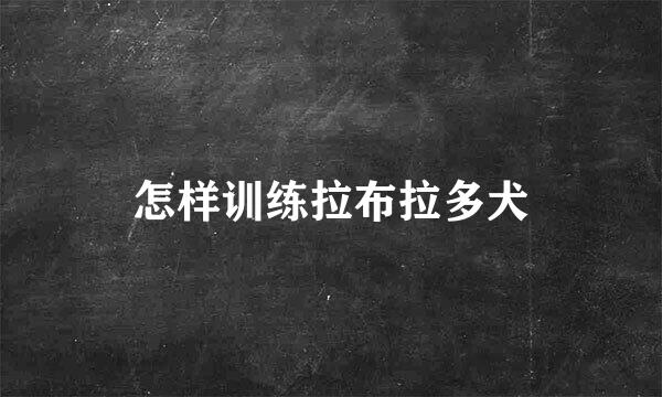 怎样训练拉布拉多犬
