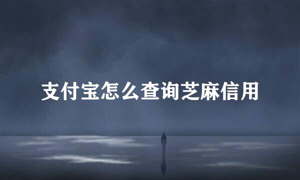 支付宝怎么查询芝麻信用