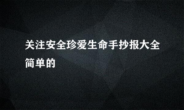 关注安全珍爱生命手抄报大全简单的