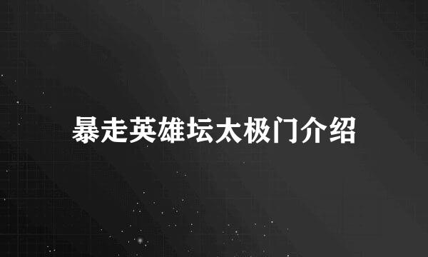 暴走英雄坛太极门介绍