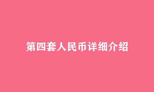 第四套人民币详细介绍