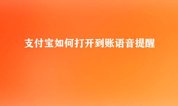 支付宝如何打开到账语音提醒