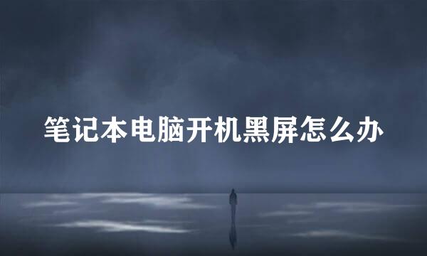 笔记本电脑开机黑屏怎么办