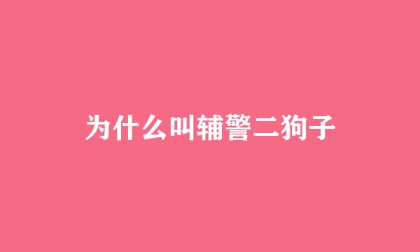 为什么叫辅警二狗子