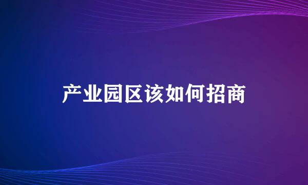 产业园区该如何招商