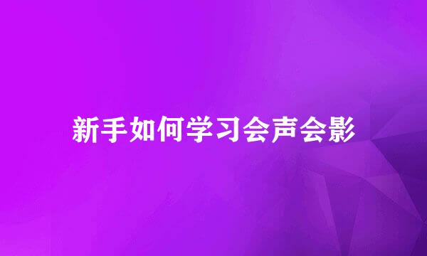 新手如何学习会声会影