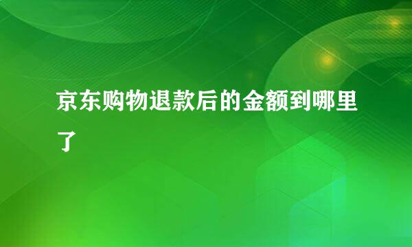 京东购物退款后的金额到哪里了