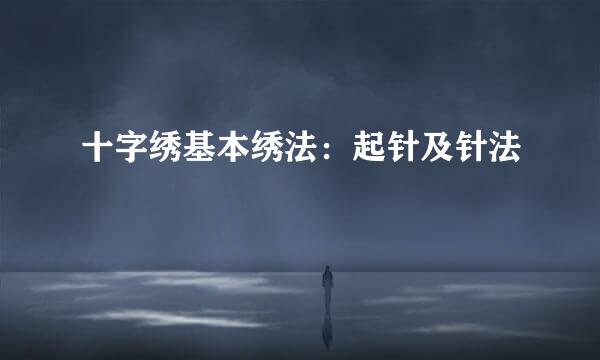 十字绣基本绣法：起针及针法
